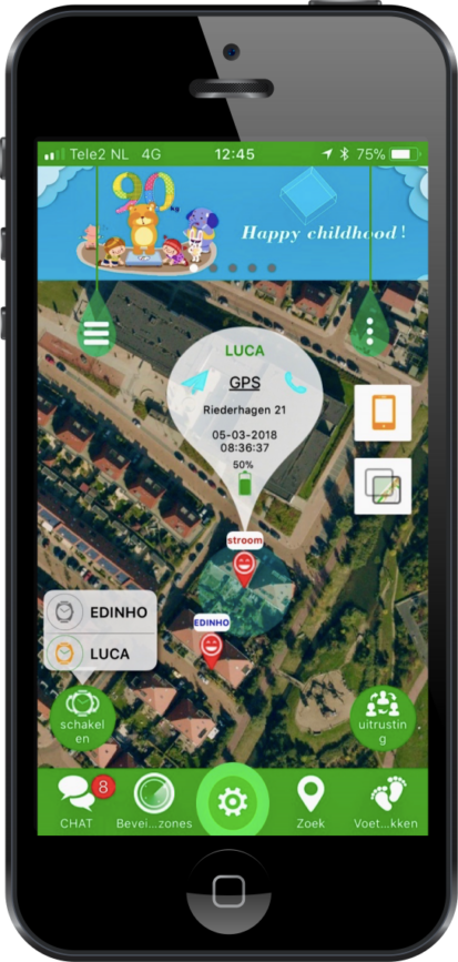 GPS horloge SeTracker App