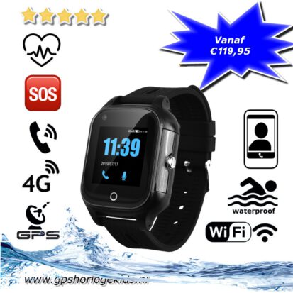 GPS horloge senior 4G VideoCall aqua wifi health telefoon tracker sos bellen waterdicht waterproof persoonlijk alarm oudere veiligheid GPSHorlogeKids