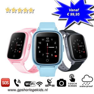 gps horloge kind SLIM junior 4G whatsapp wifi telefoon sos spatwaterdicht tracker GPSHorlogeKids