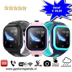 gps horloge kind omni junior 4G aqua wifi videocall telefoon sos spat spatwaterdicht waterproof kind tracker videobellen GPSHorlogeKids