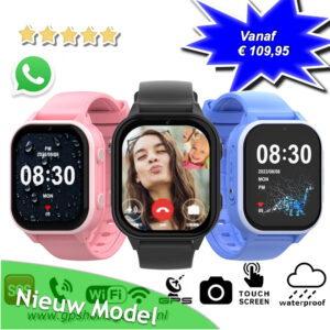 gps horloge kind edge junior 4G wifi videocall telefoon sos spat spatwaterdicht waterproof kind tracker videobellen smartwatch kinderen GPSHorlogeKids