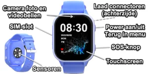 Smartwatch kinderen Pro whatsapp SOS videobellen GPSHorlogeKids