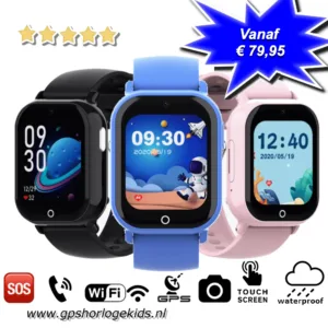gps horloge kind PAX smartwatch voor kinderen 4G videocall telefoon sos spatwaterdicht videobellen GPSHorlogeKids