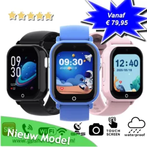 gps horloge kind PAX smartwatch voor kinderen 4G videocall telefoon sos spatwaterdicht videobellen GPSHorlogeKids