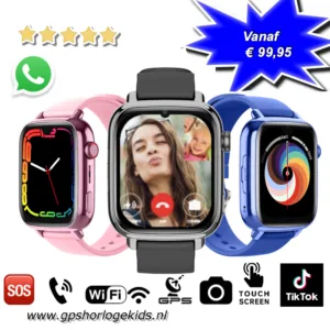 gps horloge kind FLUX smartwatch voor kinderen 4G wifi videocall telefoon sos spatwaterdicht videobellen GPSHorlogeKids tiktok whatsapp google assistent Instagram