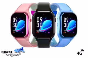 gps horloge kind Curve smartwatch voor kinderen 4G videocall telefoon sos spatwaterdicht videobellen GPSHorlogeKids