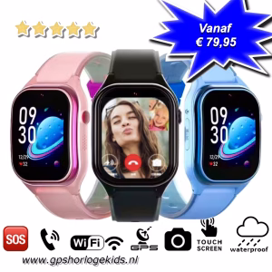 gps horloge kind Curve smartwatch voor kinderen 4G videocall telefoon sos spatwaterdicht videobellen GPSHorlogeKids